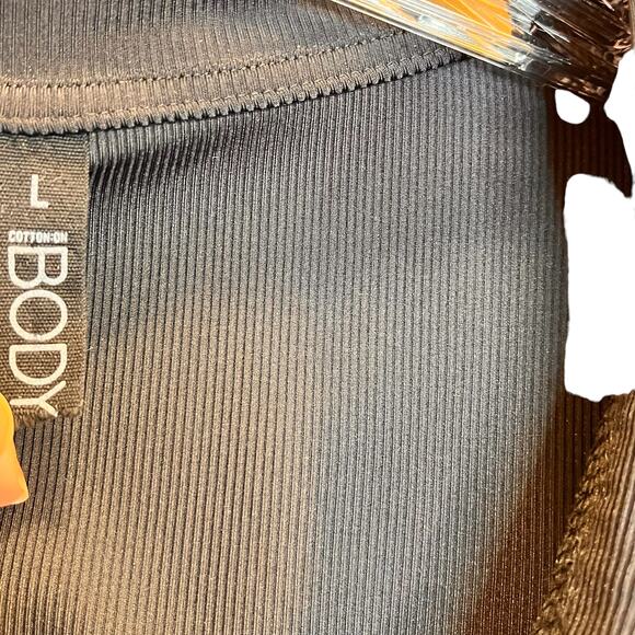 Body One Piece Body Suit Black Open Back Snap Button Large - Picture 4 of 8